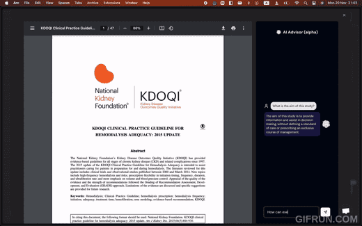 Ask questions about a PDF to Advisior AI.